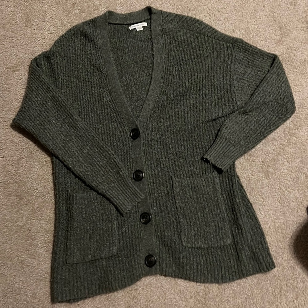 American Eagle Olive Green Thigh Length Sweater : Size Extra Small